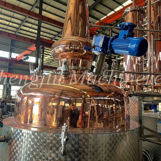 1400L All Copper Column Still Distillery Equipment Distiller for Whisky Vodka