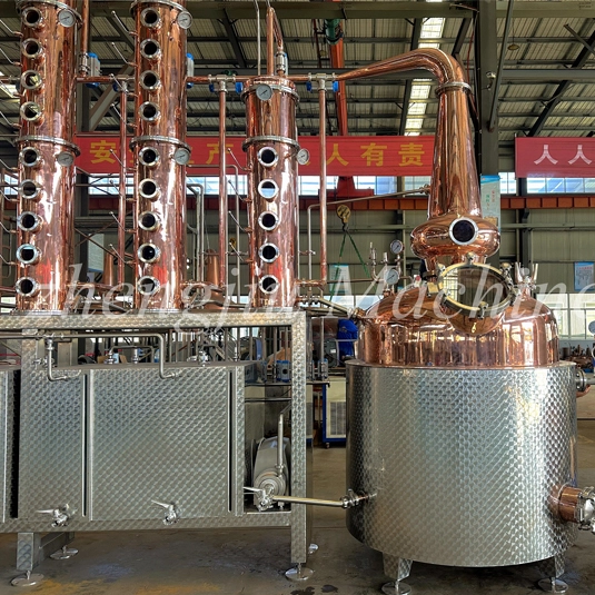 1400L All Copper Column Still Distillery Equipment Distiller for Whisky Vodka