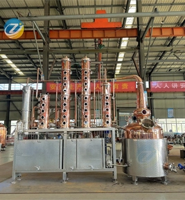 1400L All Copper Column Still Distillery Equipment Distiller for Whisky Vodka